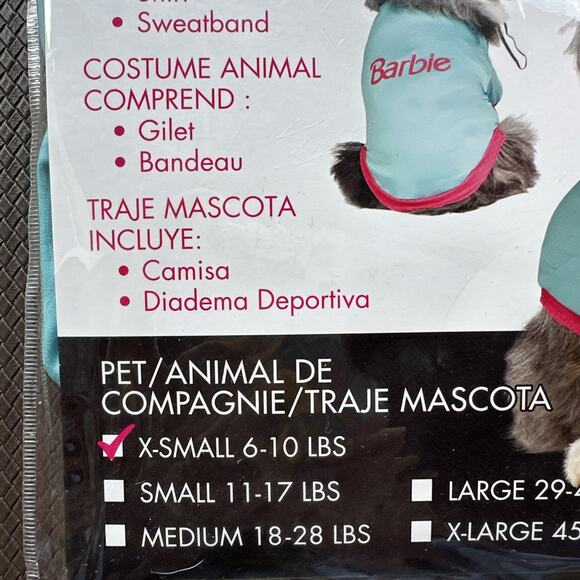 New Aerobics Barbie The Movie Size Extra Small XS Dog Halloween Costume NWT - Picture 2 of 4